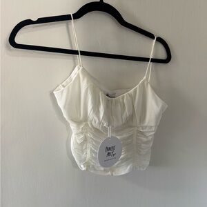 Princess Polly Cream Ruched Cami Top